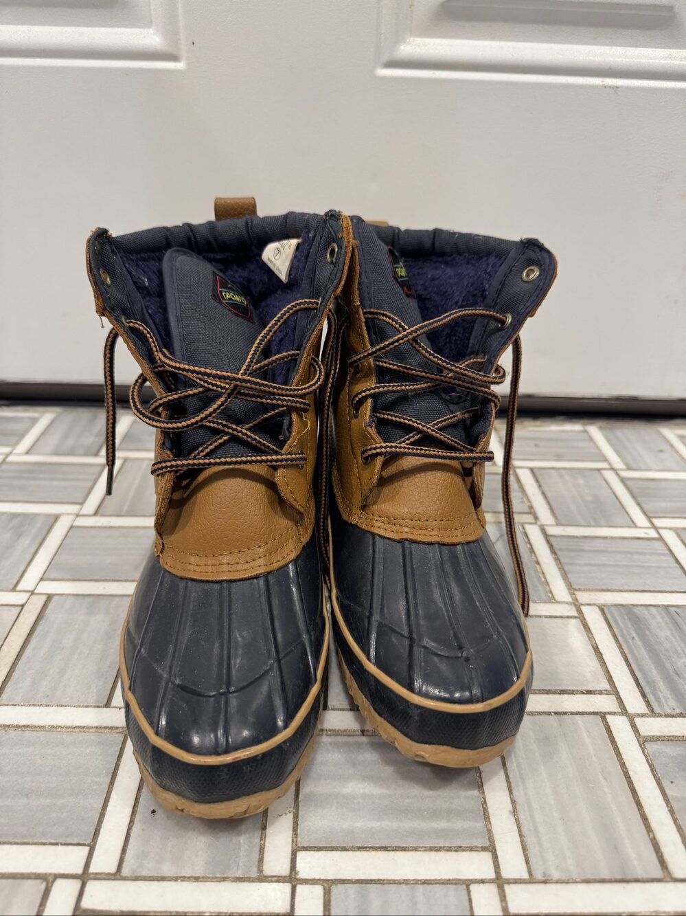 Women’s Sporto Thermolite Insulated Waterproof Duck Boots – Tan Navy – 7